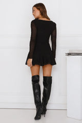 Luxe After Dark Long Sleeve Mini Dress Black