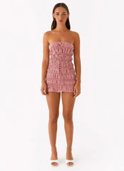 Adele Mini Dress - Red Gingham