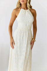 Sultry Samba Halter Maxi Dress Cream
