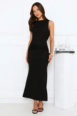 Dusk ‘Til Slay Mesh Maxi Dress Black