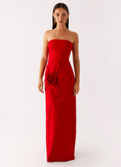 Hilton Strapless Maxi Dress - Red