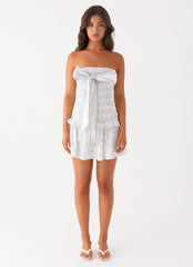 Izi Shirred Mini Dress - Sweet Daydream Print