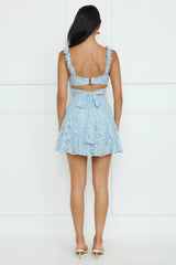 Refreshing Soul Lace Mini Dress Blue