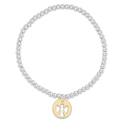 Classic Mixed Metal 3mm Bracelet - Guardian Angel Gold Disc