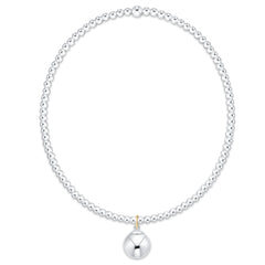 Classic Sterling 2mm Bracelet - Classic Sterling 8mm Charm