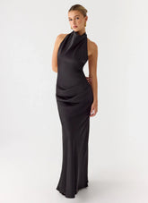 Back To Life Halter Maxi Dress - Black