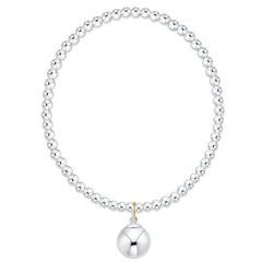 Classic Sterling 3mm Bracelet - Classic Sterling 10mm Charm