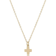 16" Necklace Gold - Signature Cross Small Gold Charm