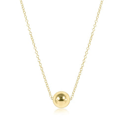 16" Necklace Gold - Classic Gold 8mm Bead