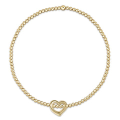Classic Gold 2mm Bracelet - Love Small Gold Charm
