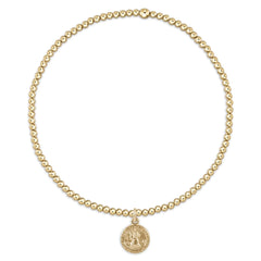 Classic Gold 2mm Bracelet - Protection Small Gold Disc