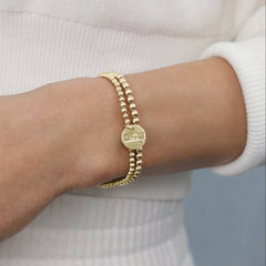 eCOLLEGIATE Classic Gold 3mm Bracelet - LSU Disc