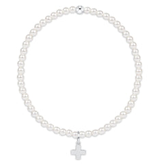 Classic Pearl 3mm Bracelet - Signature Cross Sterling Charm