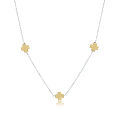 Choker Simplicity Chain Mixed Metal - Signature Cross Gold