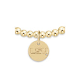 eCOLLEGIATE Classic Gold 3mm Bracelet - LSU Disc