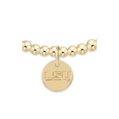 eCOLLEGIATE Classic Gold 3mm Bracelet - LSU Disc