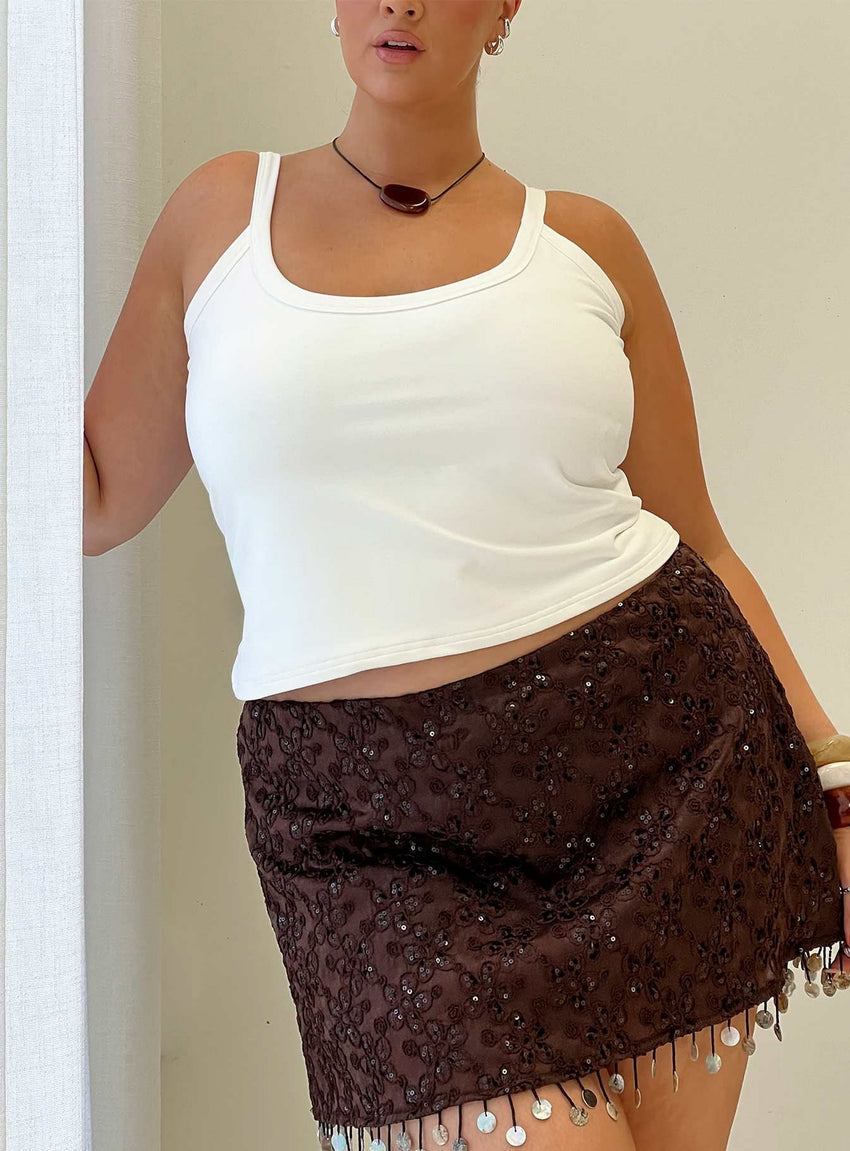 Kasper Cinched Longline Tank Top White Curve