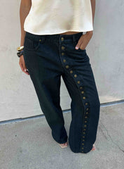 Penny Mid Rise Straight Leg Jeans Raw Denim