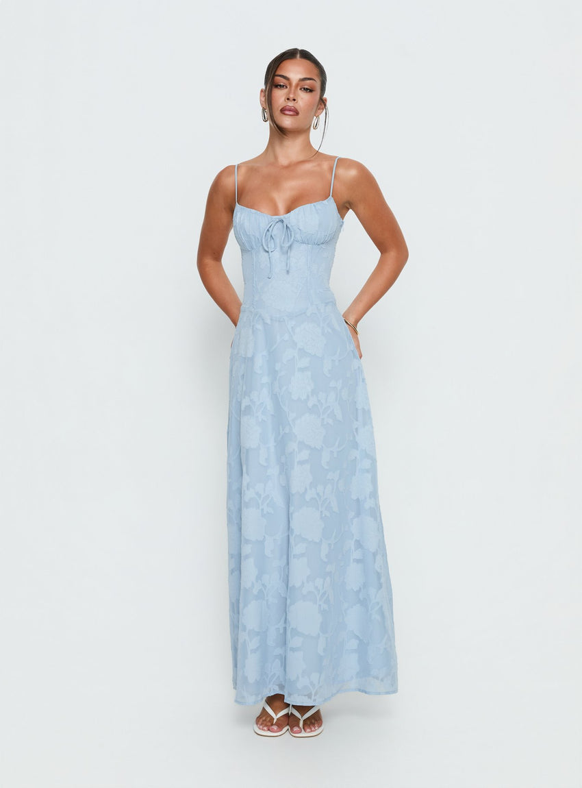 Members Only Maxi Dress Blue Burnout