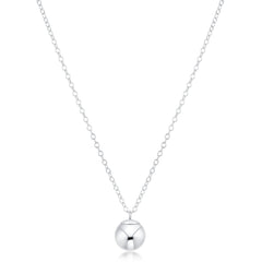 16" Necklace Sterling - Classic Sterling 8mm Charm