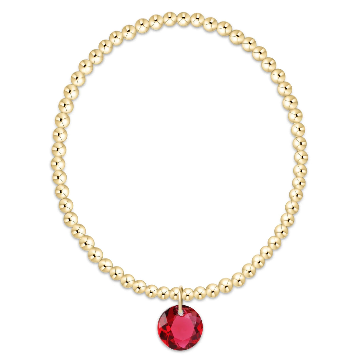 Classic Gold 3mm Bracelet - Reflection Charm - 07