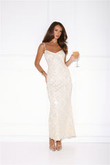 She's Always Right Lace Maxi Dress Yellow