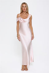 Glamorous Nights Satin Maxi Dress Pink