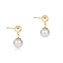 Classic 8mm Ball Drop Studs - Pearl