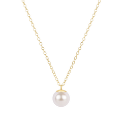 16" Necklace Gold - Classic Pearl 10mm Charm