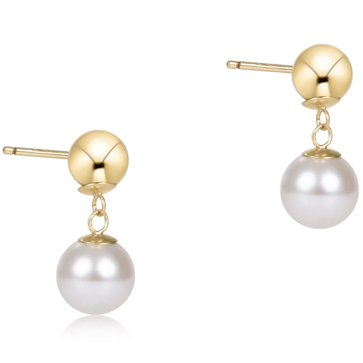 Classic 10mm Ball Drop Studs - Pearl