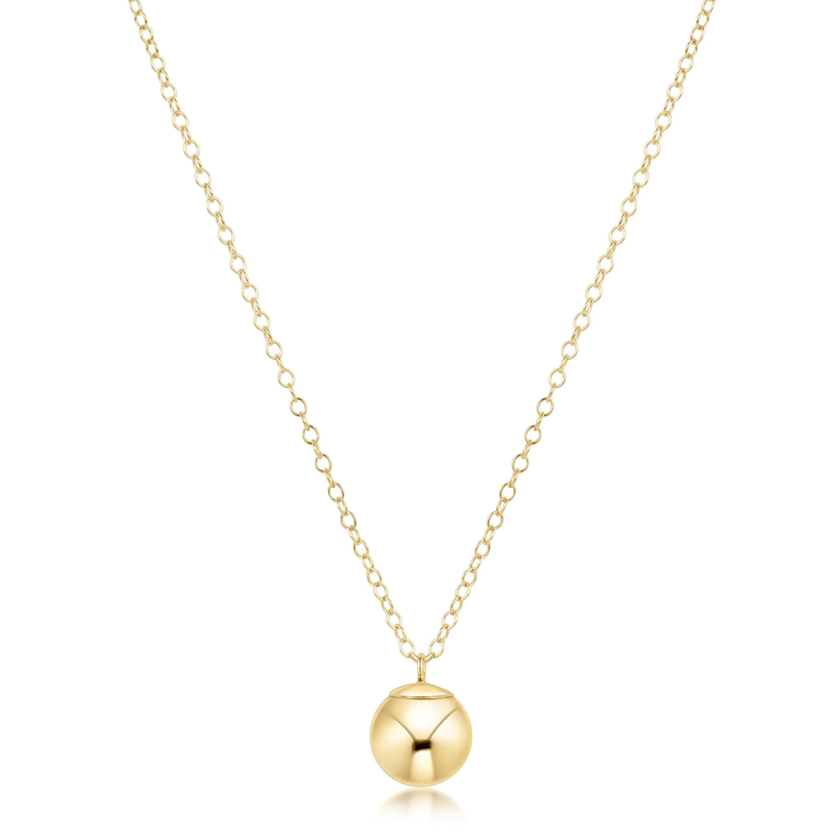16" Necklace Gold - Classic Gold 8mm Charm