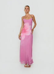 Coletta Cowl Neck Maxi Dress Pink Floral