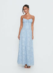 Members Only Maxi Dress Blue Burnout