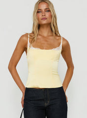 Renaissance Satin Corset Top Lemon