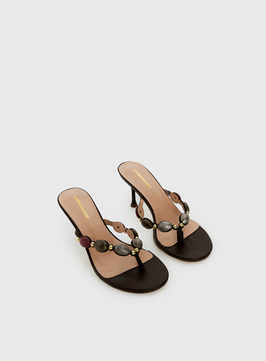 Nina Bead Heels Chocolate