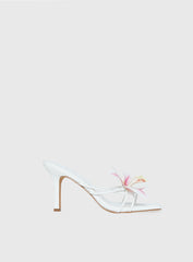 Exotic Etty Floral Detail Heels White