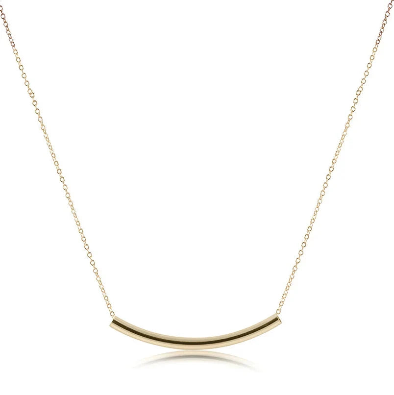 16" Necklace Gold - Bliss Bar Smooth Gold