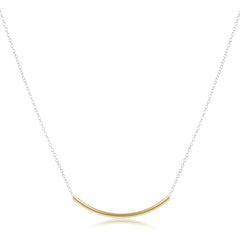16" Necklace Mixed Metal - Bliss Bar Gold