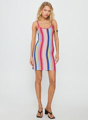 Yazmine Knit Mini Dress Multi Stripe