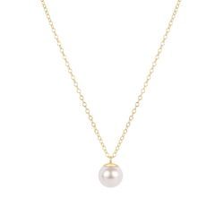 16" Necklace Gold - Classic Pearl 8mm Charm