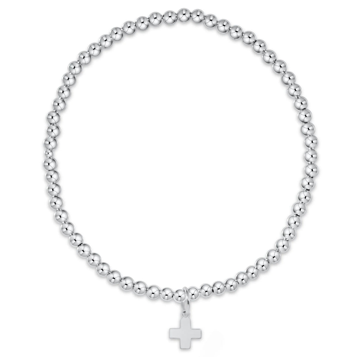 Classic Sterling 3mm Bracelet - Signature Cross Sterling Charm