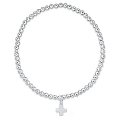 Classic Sterling 3mm Bracelet - Signature Cross Sterling Charm