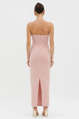 Karaline Strapless Bust Accent Maxi Dress Blush