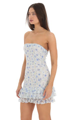 Ethereal Allure Floral Lace Strapless Bodycon Dress