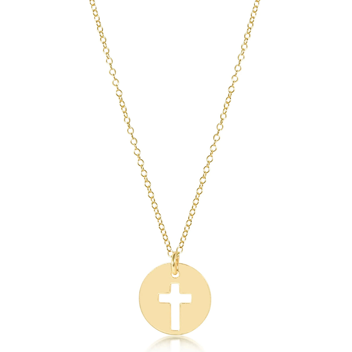 16" necklace gold - blessed gold disc