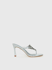 Miss You More Glitter Mesh Heels Silver