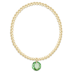 Classic Gold 3mm Bracelet - Reflection Charm - 08