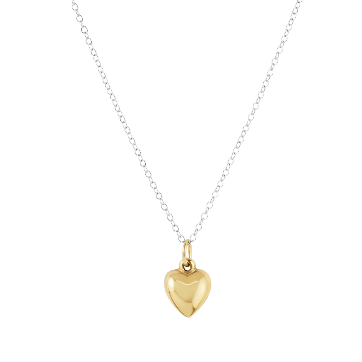 16" Necklace Mixed Metal - Love Plush Small Gold Charm