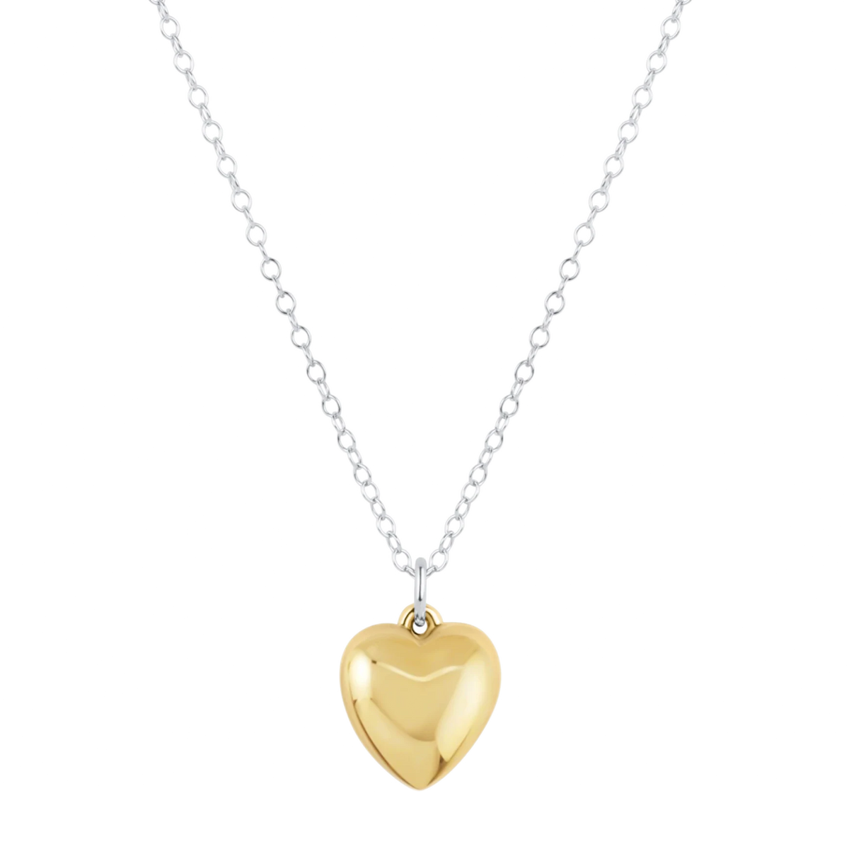16" Necklace Mixed Metal - Love Plush Gold Charm