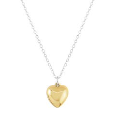 16" Necklace Mixed Metal - Love Plush Gold Charm